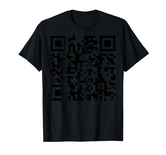 (On Back) Funny QR Fck You Code Middle Finger Saying Quote T-Shirt