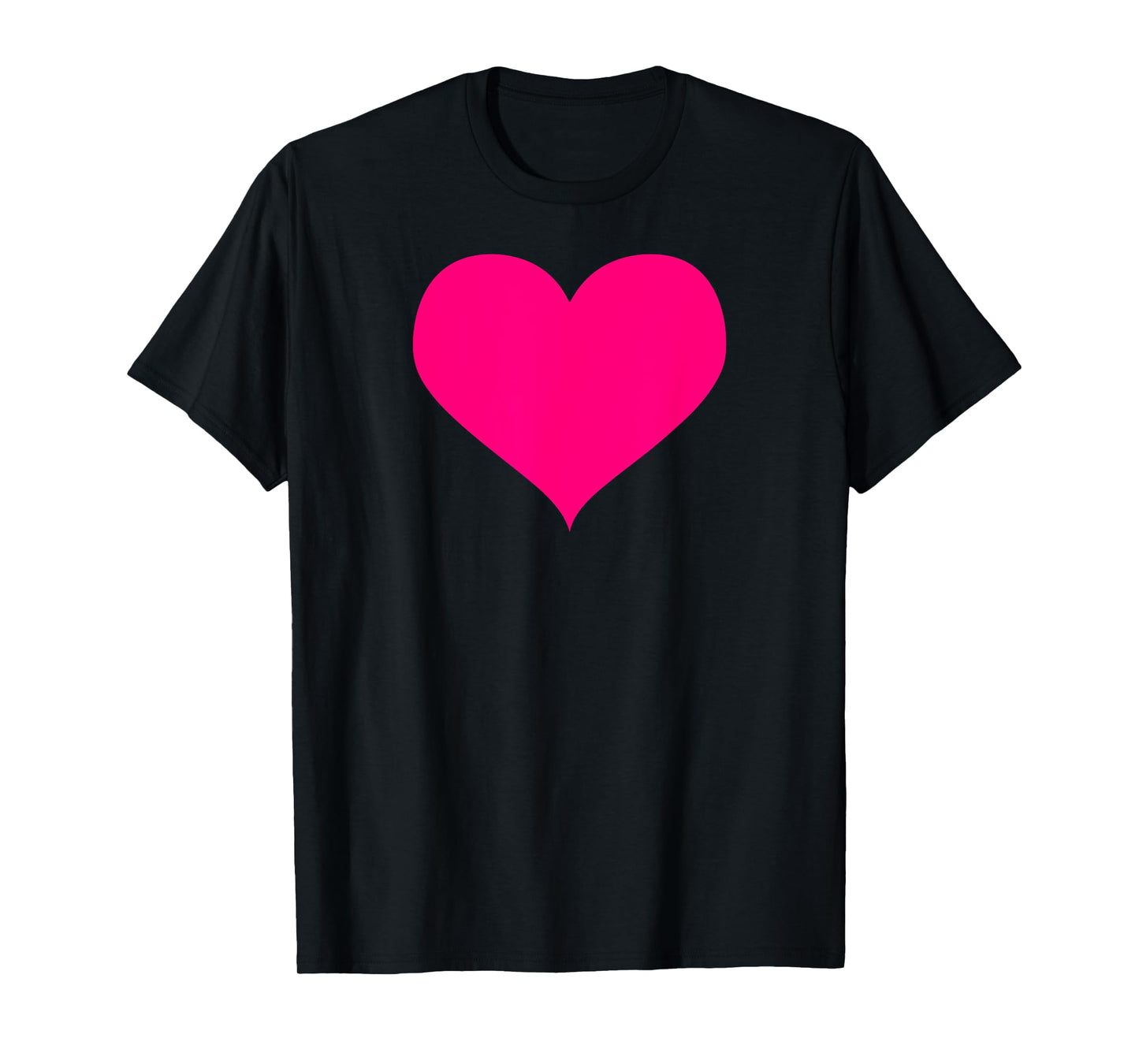 pink heart simple shaped cute minimalist design on black T-Shirt