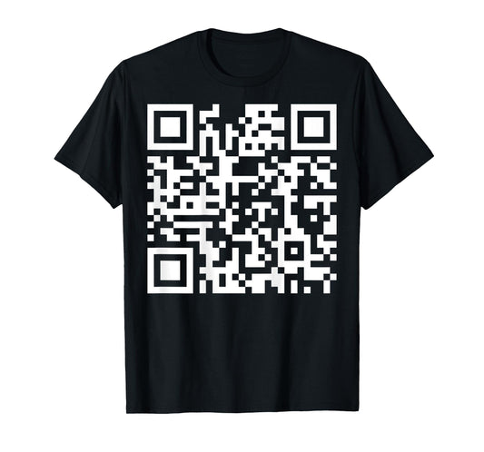 (On Back) Funny QR Fck You Code Middle Finger Saying Quote T-Shirt