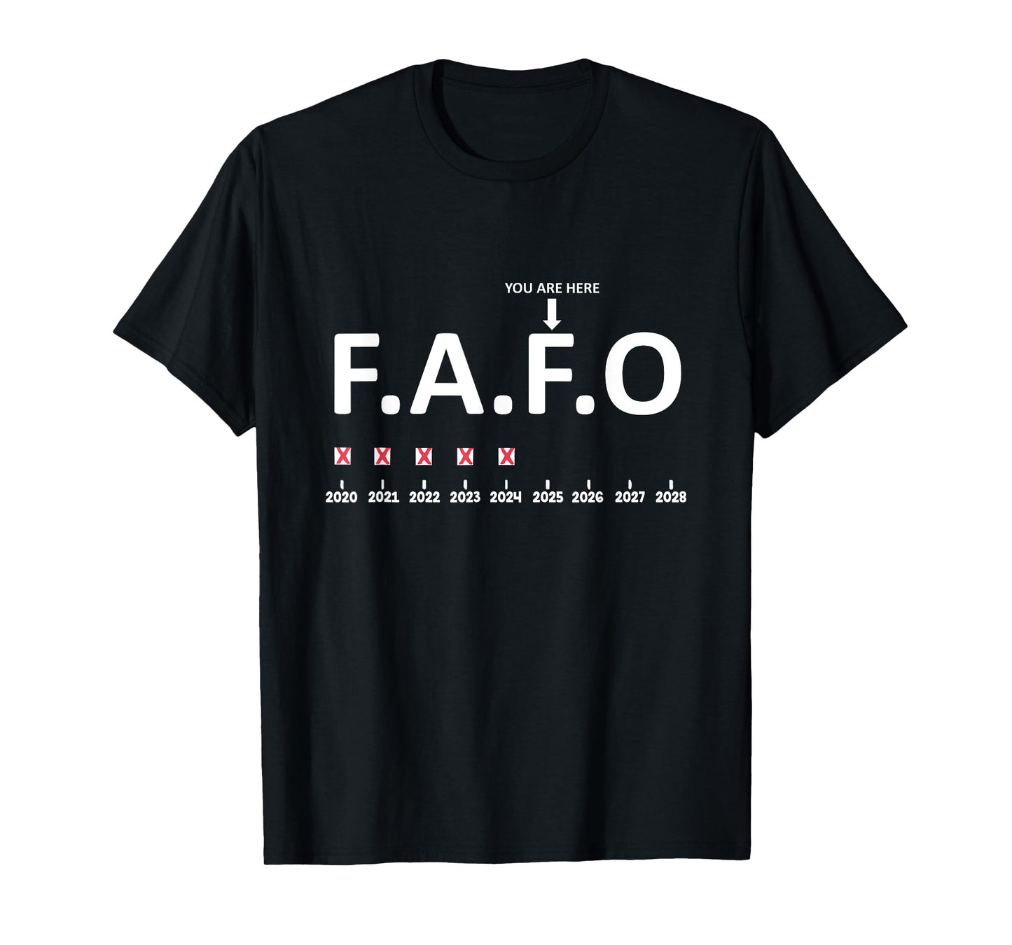 FAFO You Are Here 2020-2028 T-Shirt