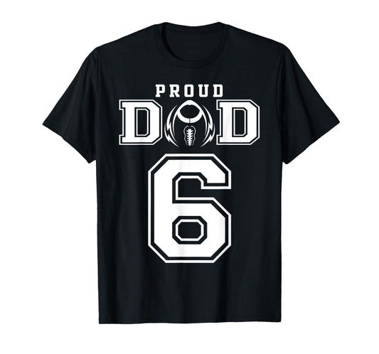 Custom Proud Football Dad Number 6 Personalized For Men T-Shirt