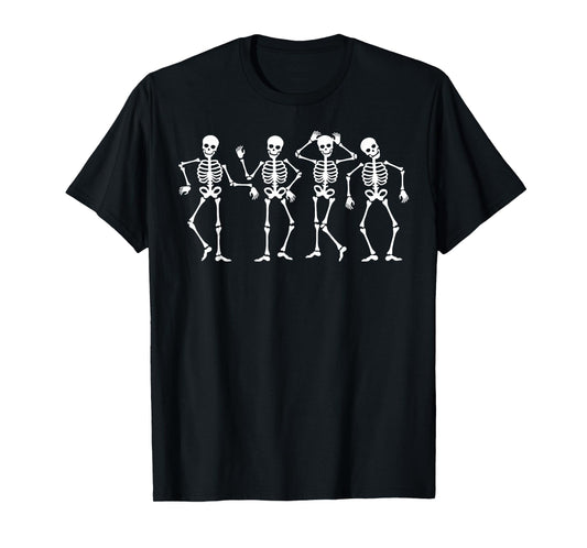 Dancing Skeletons Halloween Dance Challenge Boys Girl Kids T-Shirt