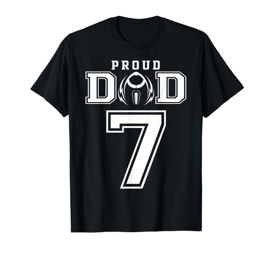 Custom Proud Football Dad Number 7 Personalized For Men T-Shirt