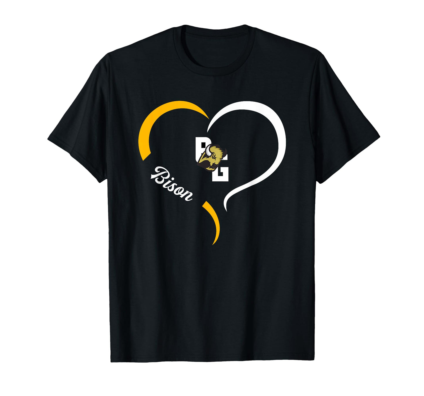 Buffalo Gap Bison Logo Half Heart Slogan HS T-Shirt