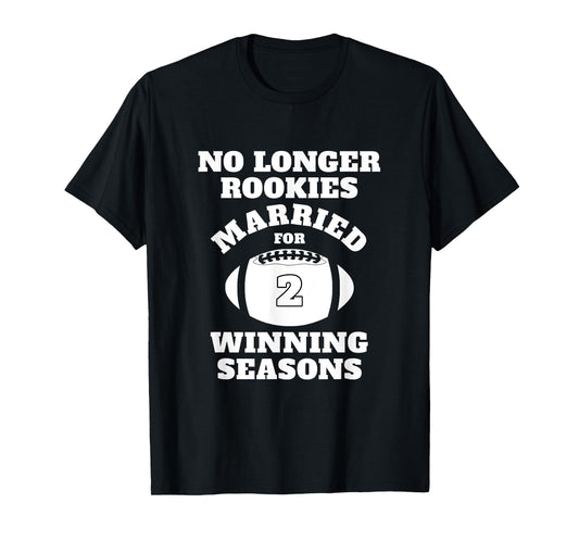 2nd Wedding Anniversary Gift Football Him Husband Her Shirt T-Shirt