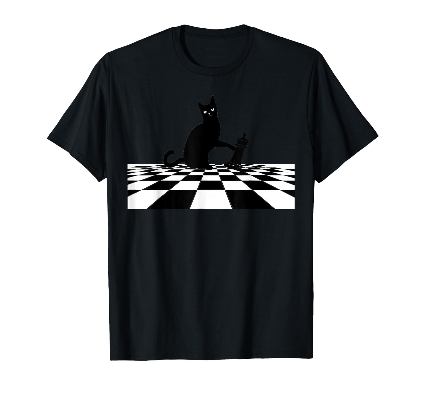 Ornery Cat Tipping Chess Piece Checkmate T-Shirt Tee T-Shirt