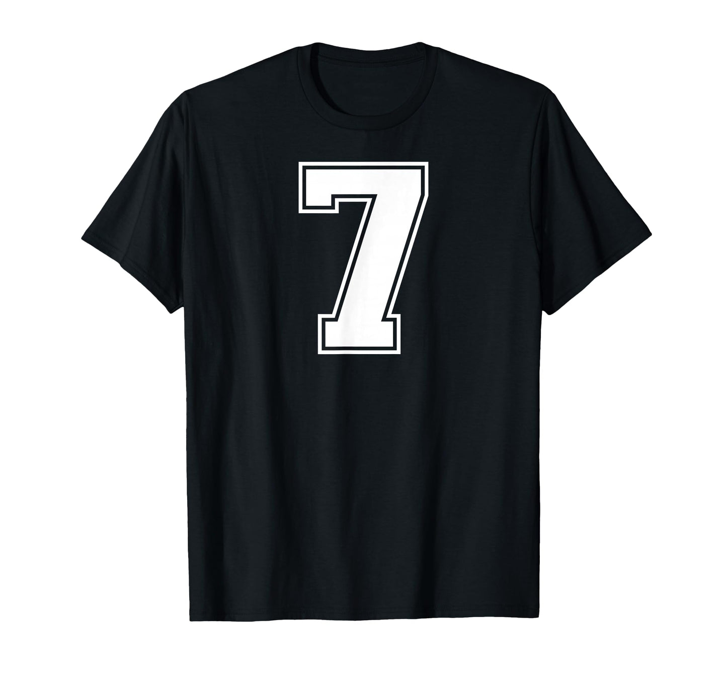 7 Number Seven Team Sports Graphic Varsity Matching T-Shirt