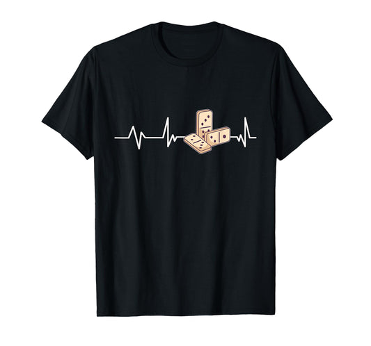 Dominoes Heartbeat Dominoes Gift Dominoes T-Shirt