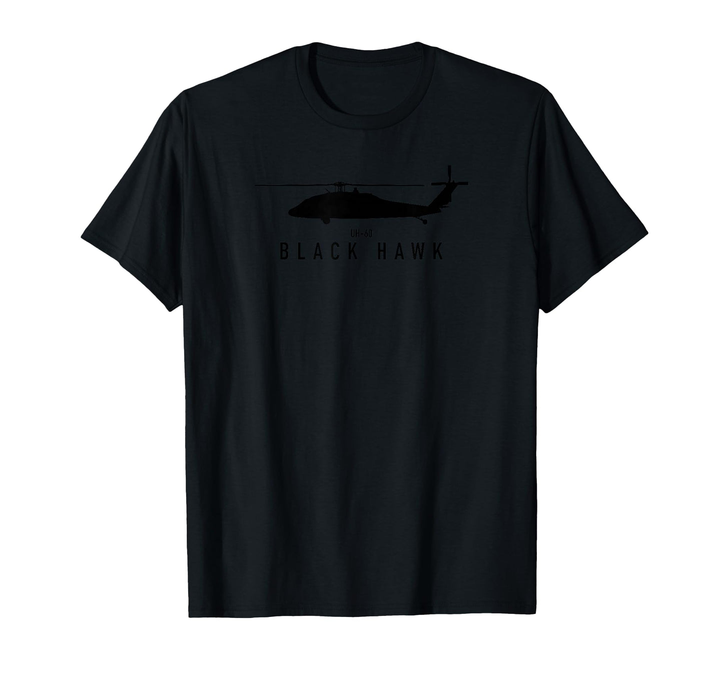 Helicopter Aviation & Black Hawk Helicopter Gifts UH-60 Black Hawk T-Shirt - Unisex-Adults, Black, Small, Short Sleeve, Modern, Military Theme