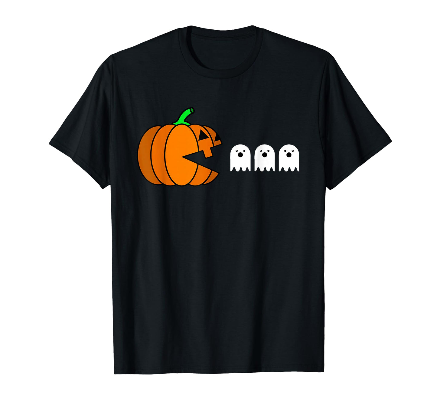 Funny Halloween Pumpkin Eating Ghost, Gamer Men Women Kids T-Shirt