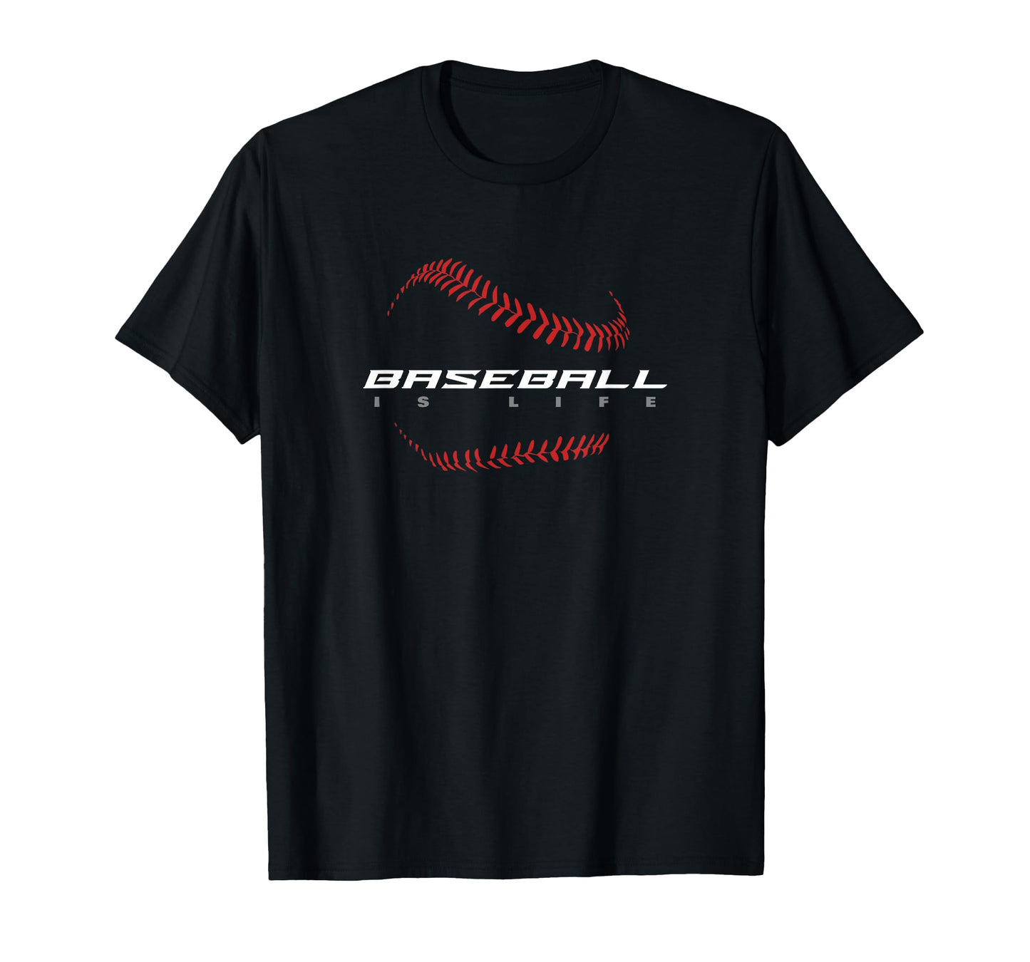 Baseball - Baseball is Life / Fan - Stylish Baseball T-Shirt, Small, Black