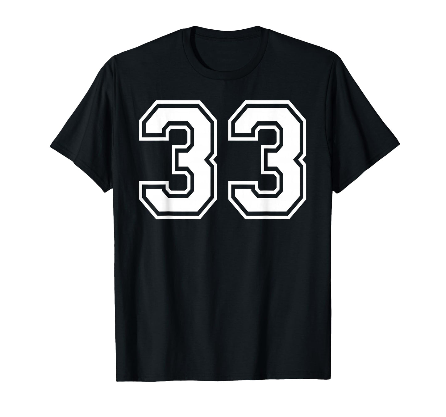 33 Number Thirty-Three Team Sports Graphic Matching Varsity T-Shirt