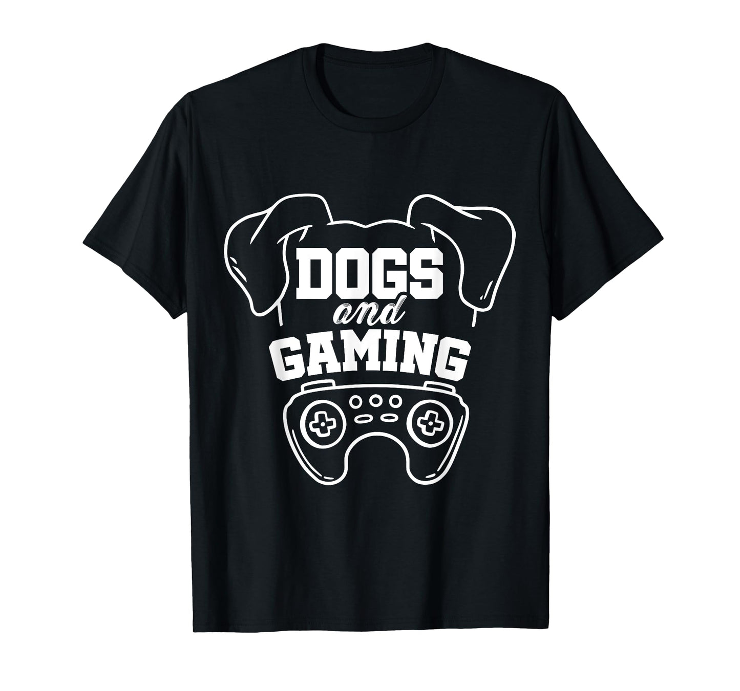 Dogs And Gaming Gamer Video Game Player Games Nerd Geek T-Shirt