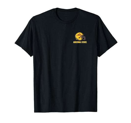 Arizon State Sun Devils Front/Back Football Black T-Shirt