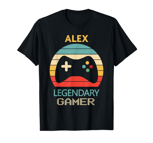 Alex Name Gift - Personalized Legendary Gamer T-Shirt