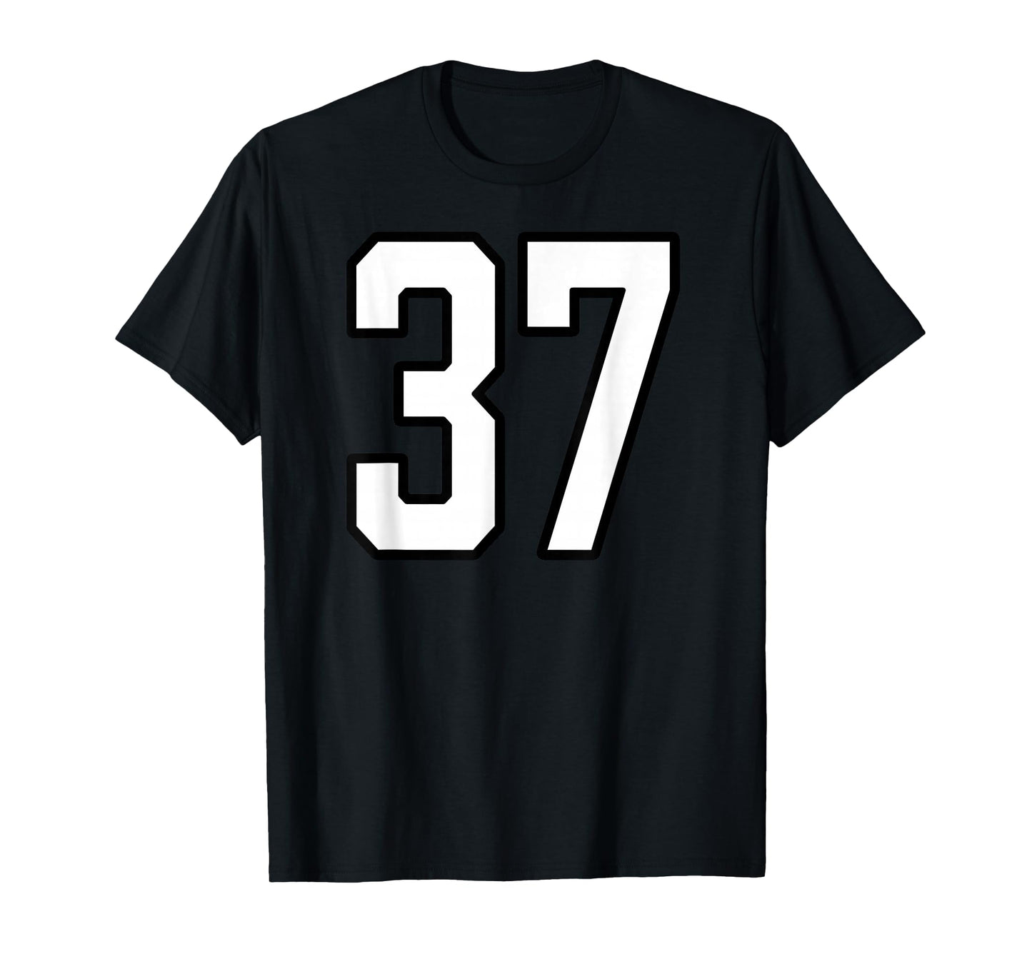 White and Black Sports Number 37 Jersey Uniform Player T-Shirt