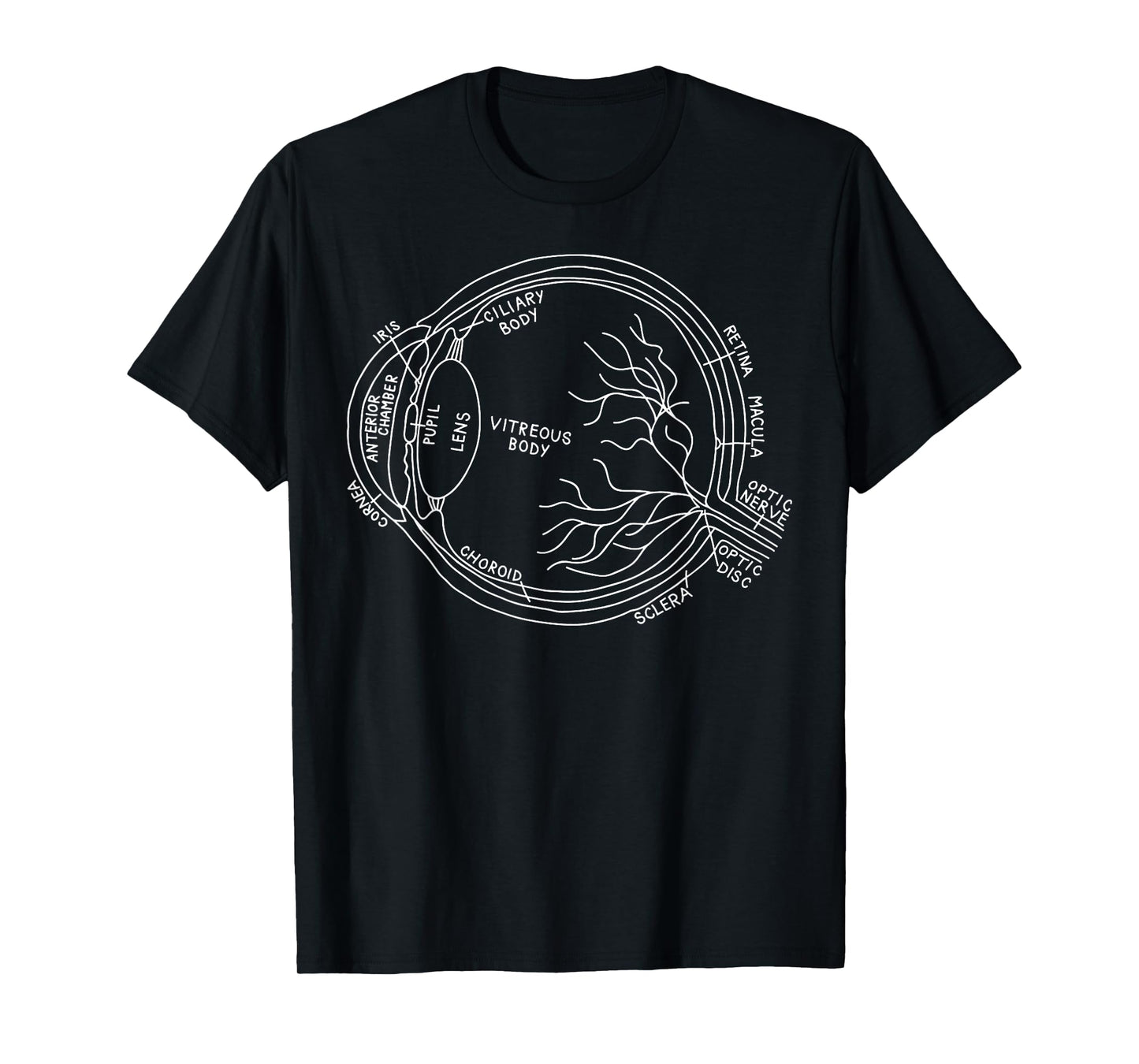 Vintage Eye Anatomy Eyeball Optometrist Ophthalmic Tech T-Shirt