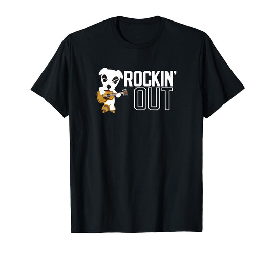 Animal Crossing K.K. Slider Rockin' Out Black & White Poster T-Shirt