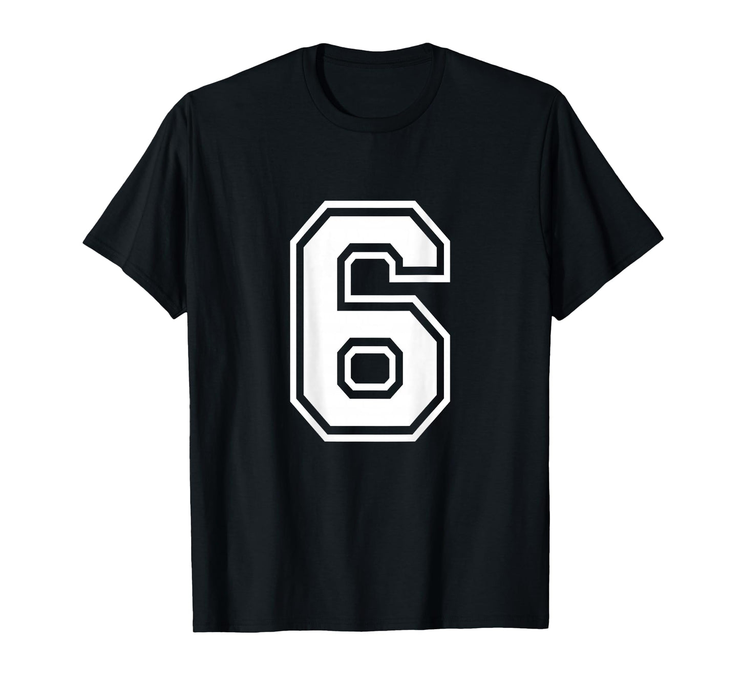 Number 6 Shirt Sports Player Number BACK of Shirt T-Shirt