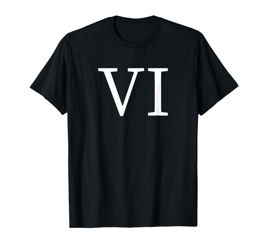 67 Roman Numerals VI Funny Six Seven Meme 6 7 Matching T-Shirt