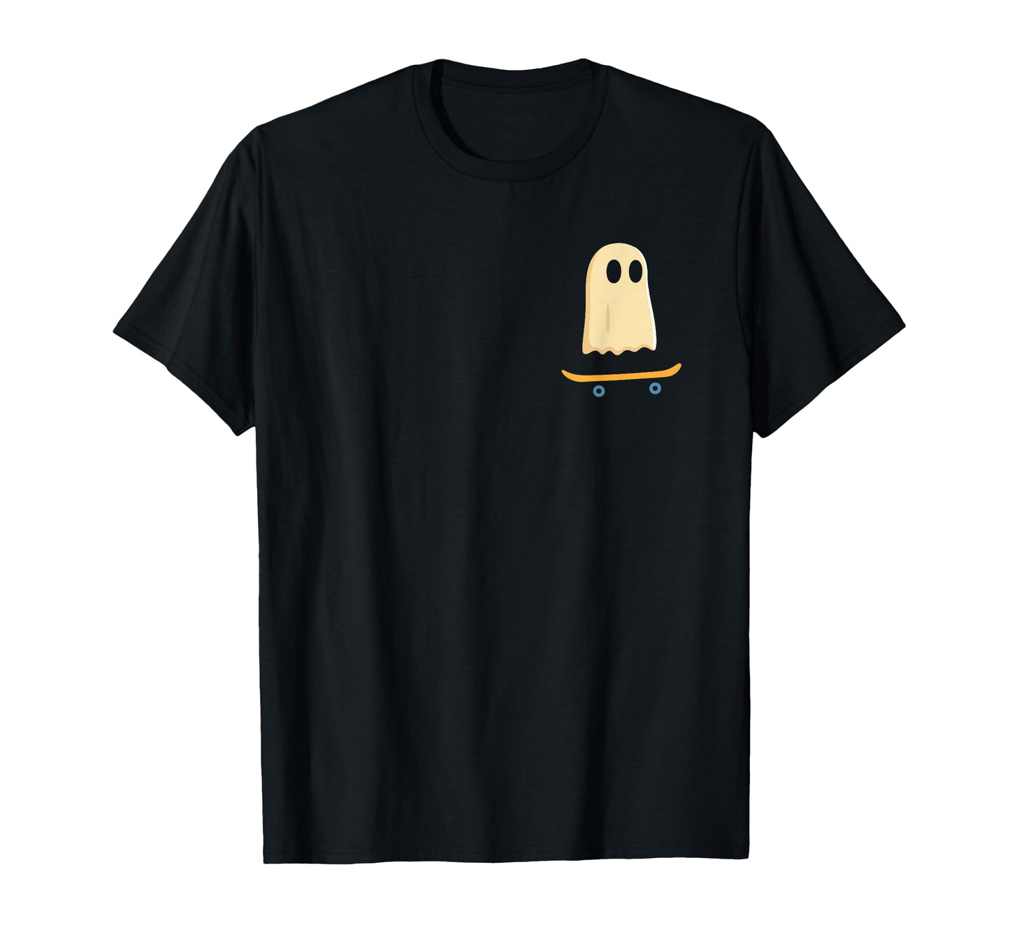 Ghost On Skateboard Boys Kids Funny Retro Halloween Costume T-Shirt