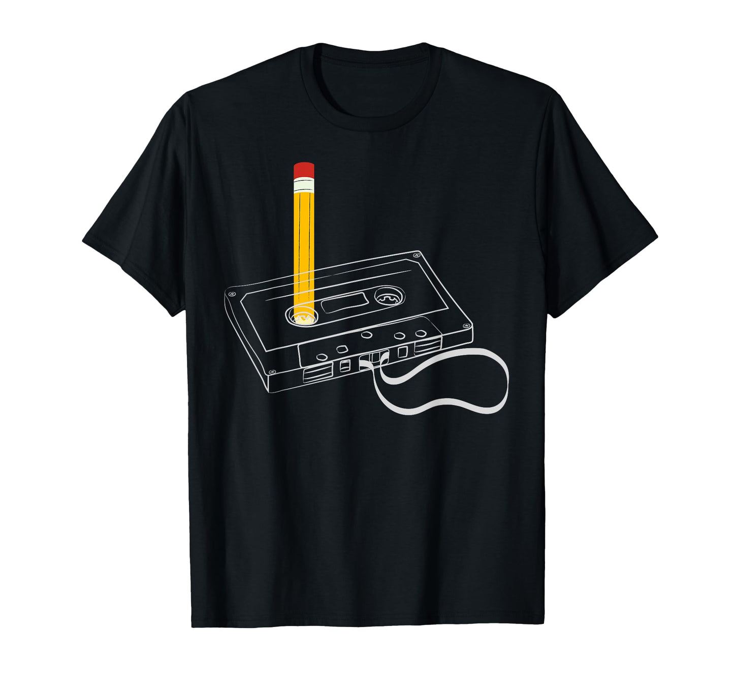 Love Retro Mixtape 80's Blank Cassette Tape Pencil 80s 90's T-Shirt