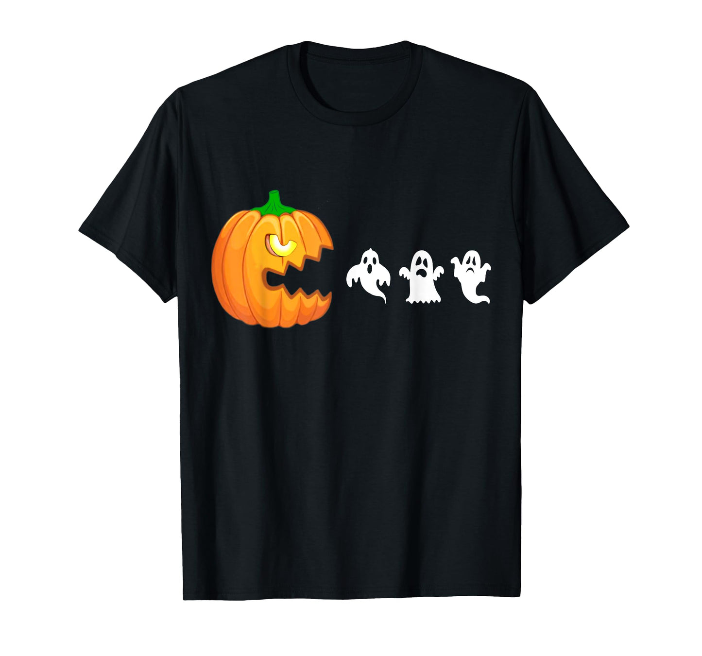Funny Halloween Pumpkin Eating Ghost, Gamer Men Women Kids T-Shirt