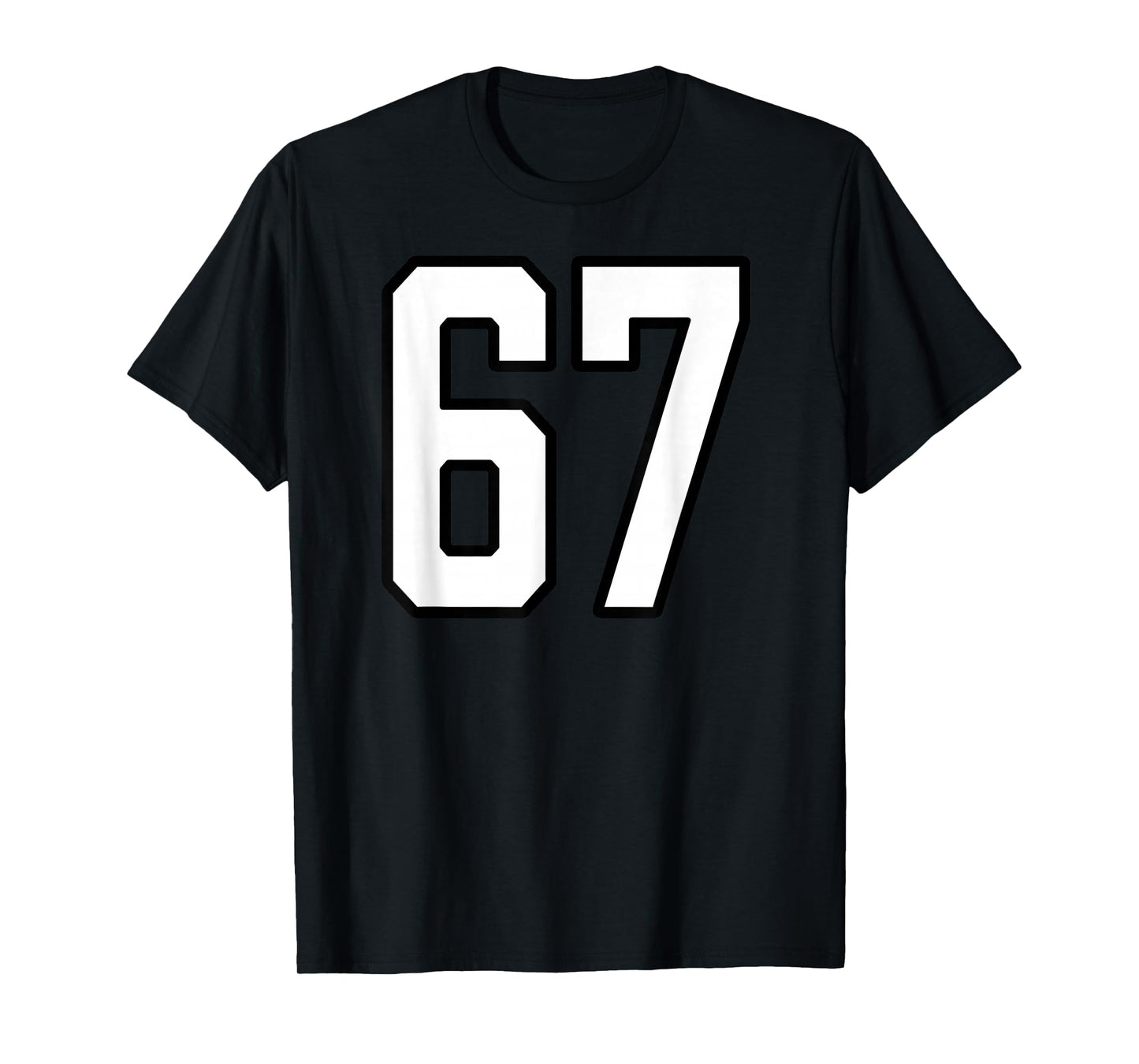 White and Black Sports Number 67 Jersey Uniform Player T-Shirt