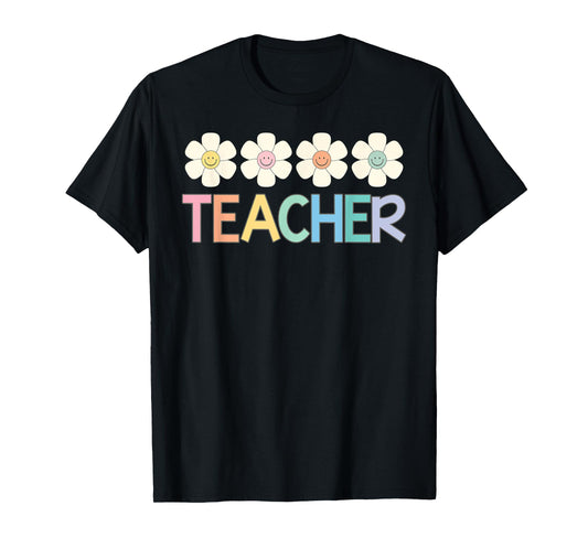 Groovy Teacher Cute Daisy Flower Retro Back to School T-Shirt