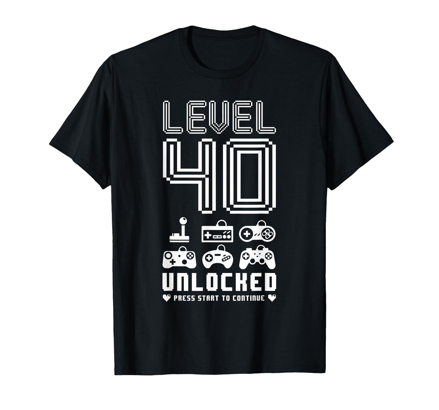Level 40 Unlocked T-Shirt Video Gamer 40th Birthday Gift Tee T-Shirt