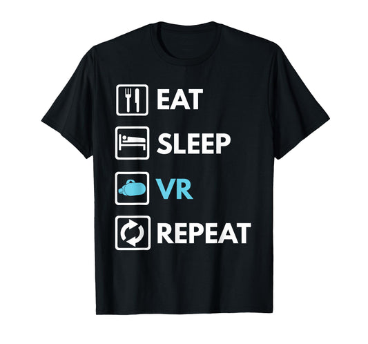 Eat Sleep VR Repeat Funny VR Gamer Boy VR Athlete T-Shirt