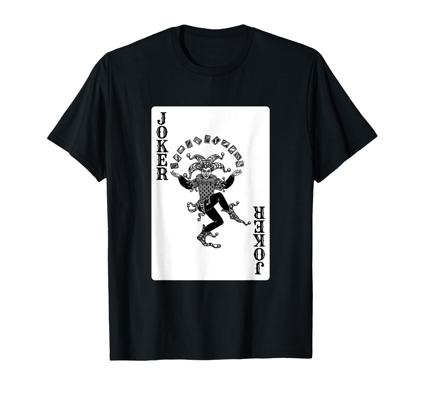 Joker Casino Poker Card Games Playing Cards Black Jack T-Shirt