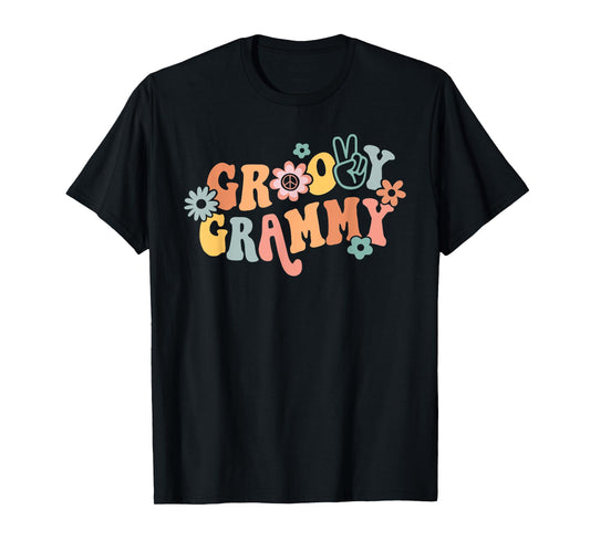Groovy Grammy One Thankful Grammy Valentines Day Mothers Day T-Shirt