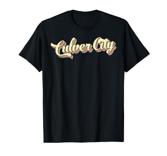 Culver City TShirt Retro Art Baseball Font Vintage T-Shirt