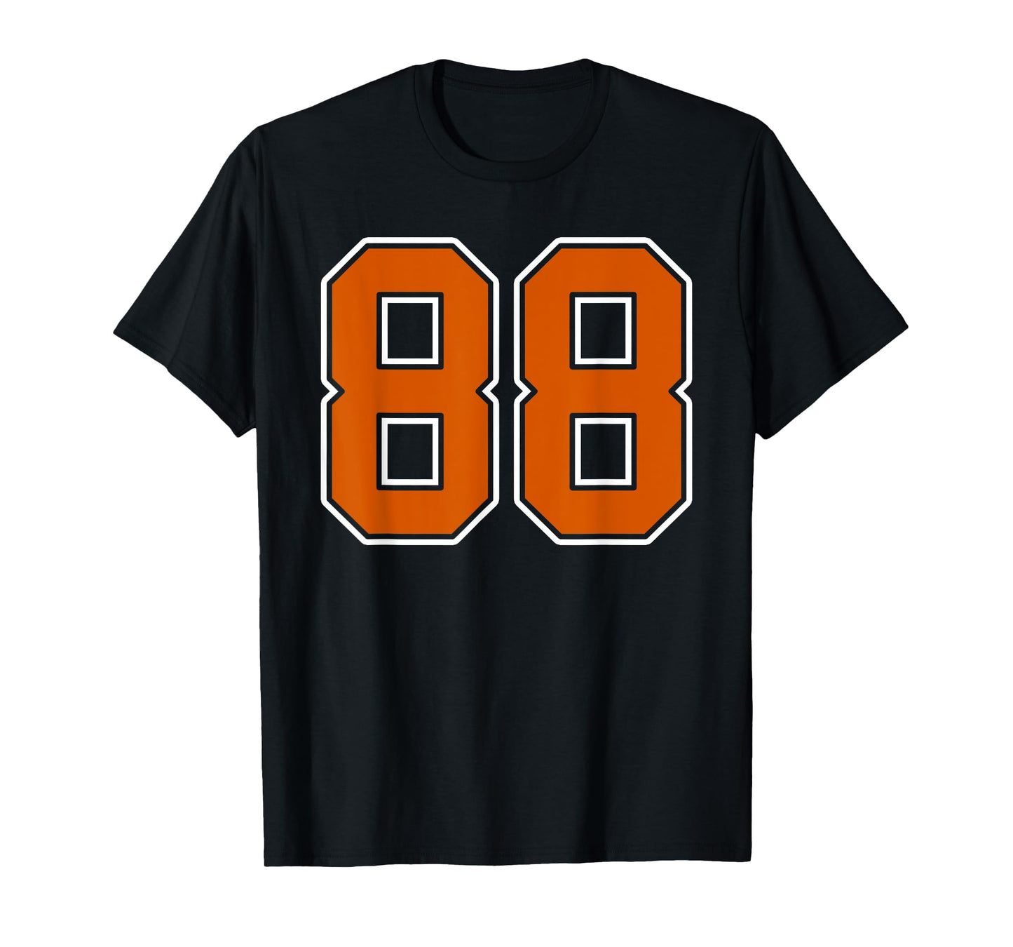 Burnt Orange White Number 88 Jersey Player Uniform #88 T-Shirt