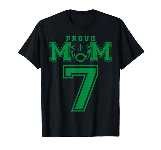 Custom Proud Football Mom Number 7 G Personalized T-Shirt