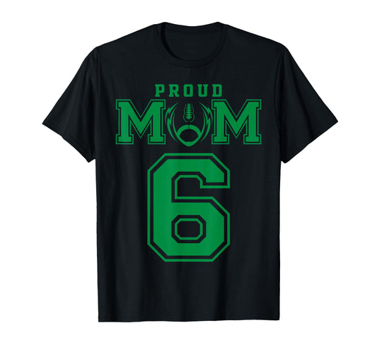 Custom Proud Football Mom Number 6 G Personalized T-Shirt