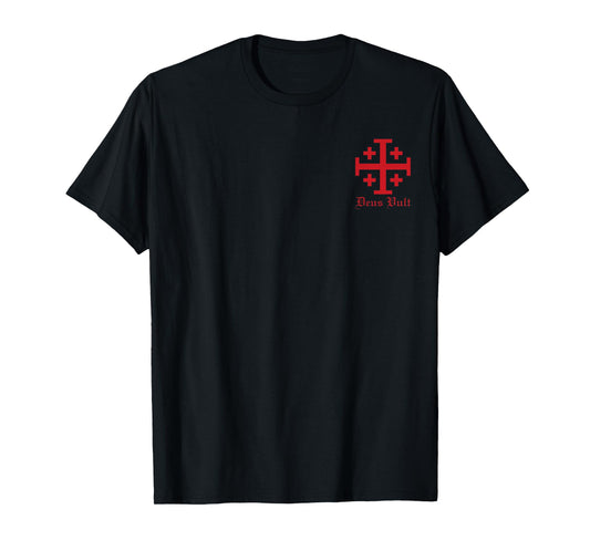 Deus Vult Jerusalem Cross Order of the Holy Sepulchre Knight T-Shirt