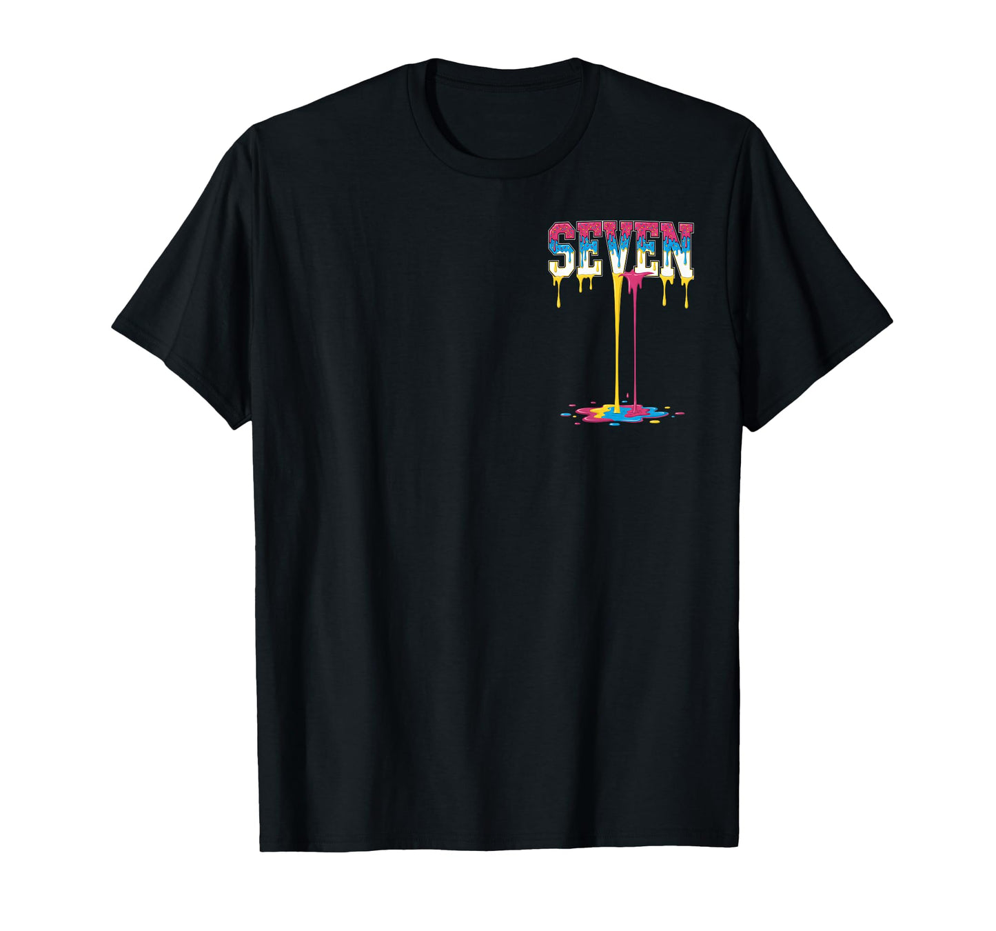 7 Number Seven Team Sports Ice Cream Drip 67 (2 Sides) T-Shirt