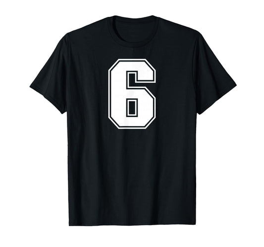6 Number Six Team Sports Graphic Varsity Matching T-Shirt