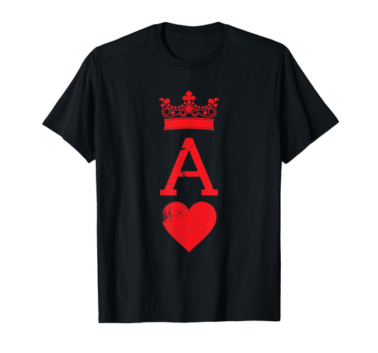 Ace of Hearts Blackjack Cards Halloween Matching Couple T-Shirt