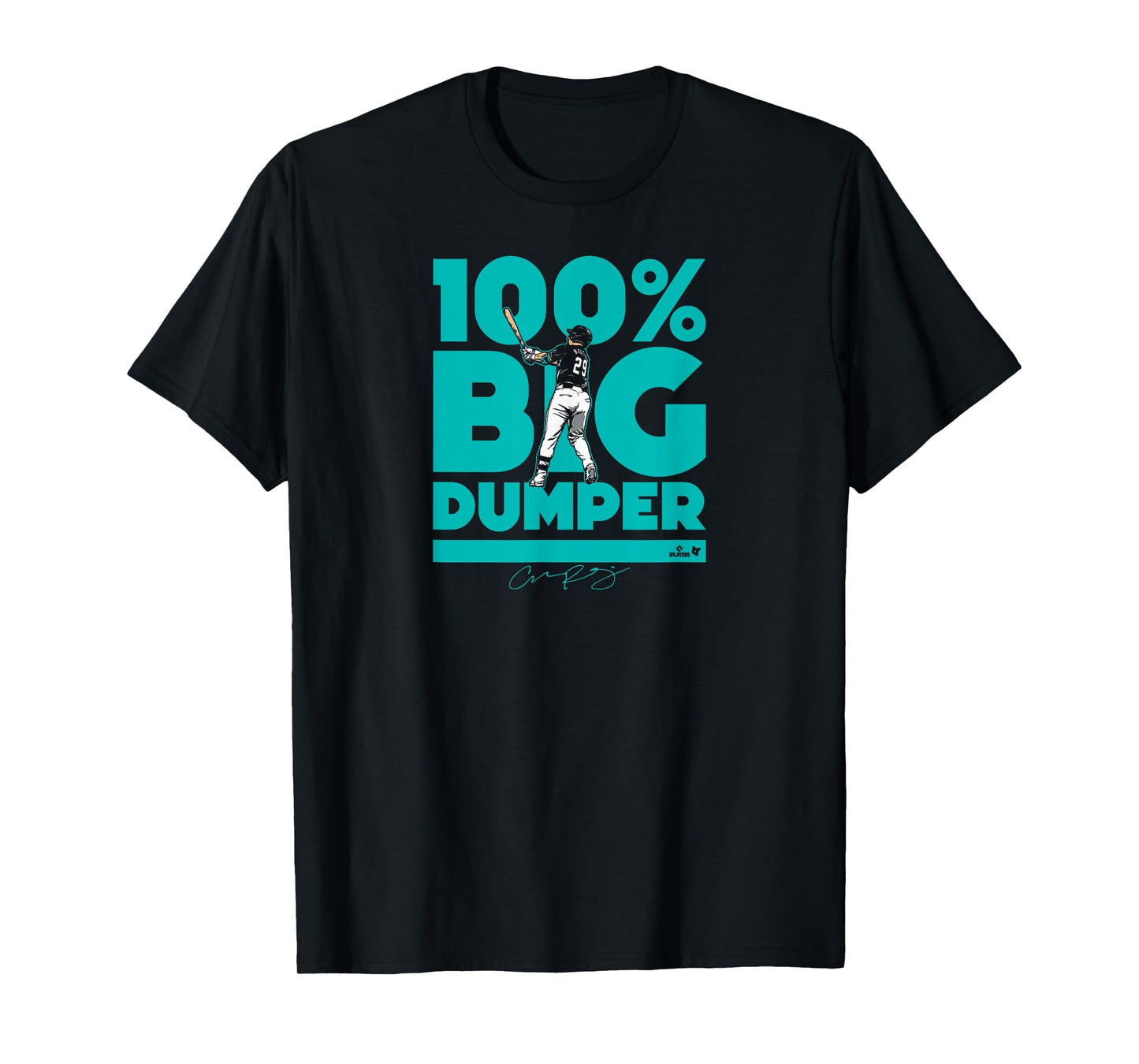 BreakingT Cal Raleigh - 100% Big Dumper - Seattle Baseball T-Shirt, Small, Blue