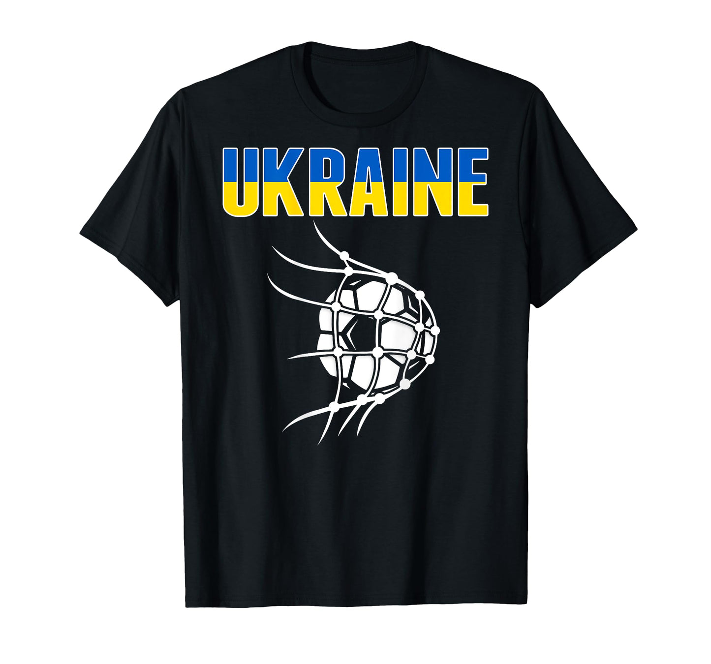 Ukraine Soccer Fans Jersey - Ukrainian Flag Football In Net T-Shirt