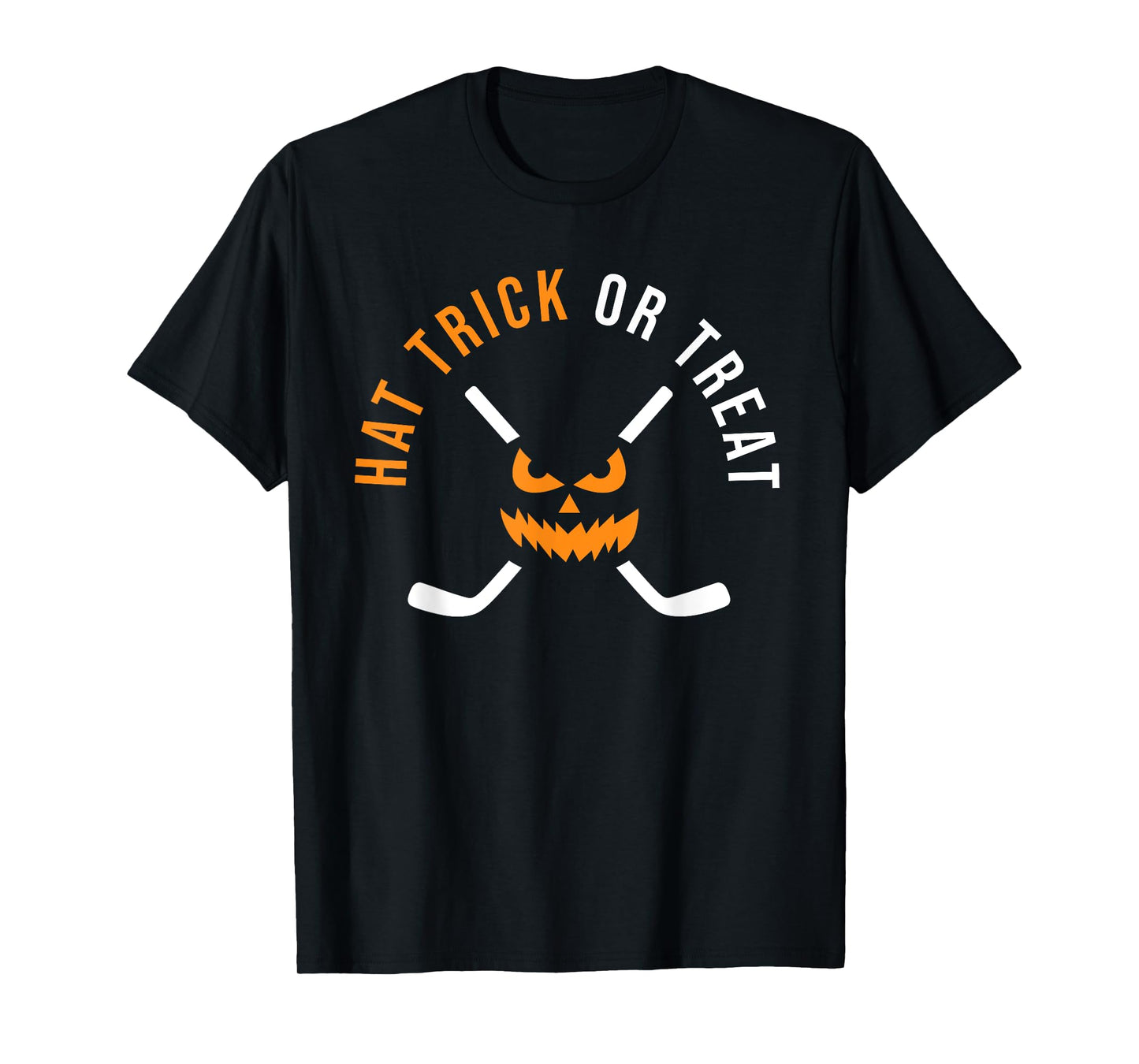 Halloween Hockey Hat Trick Or Treat Ice Hockey Player T-Shirt