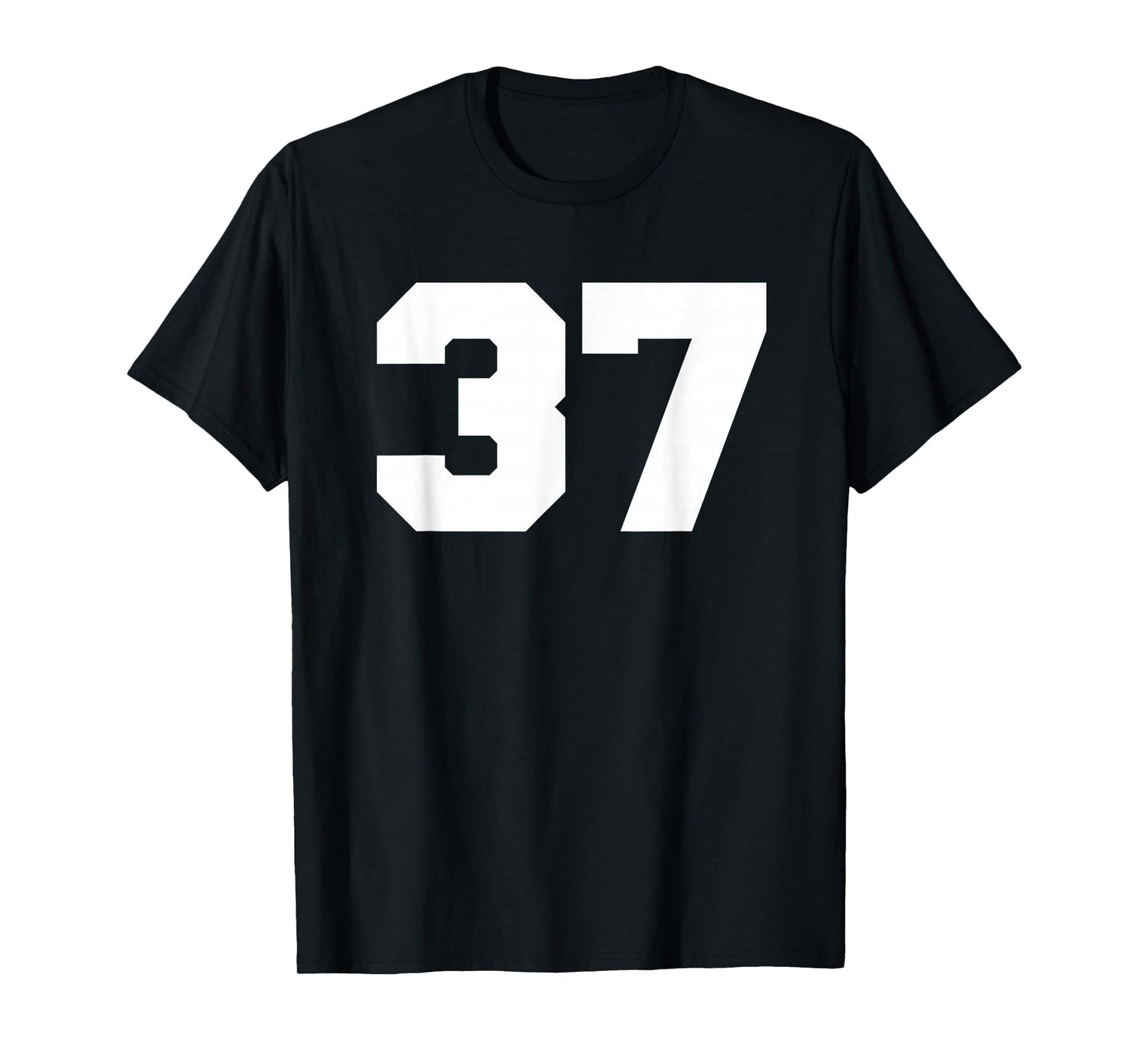 Number 37 Sports Jersey Player #37 Fan FRONT Print Varsity T-Shirt
