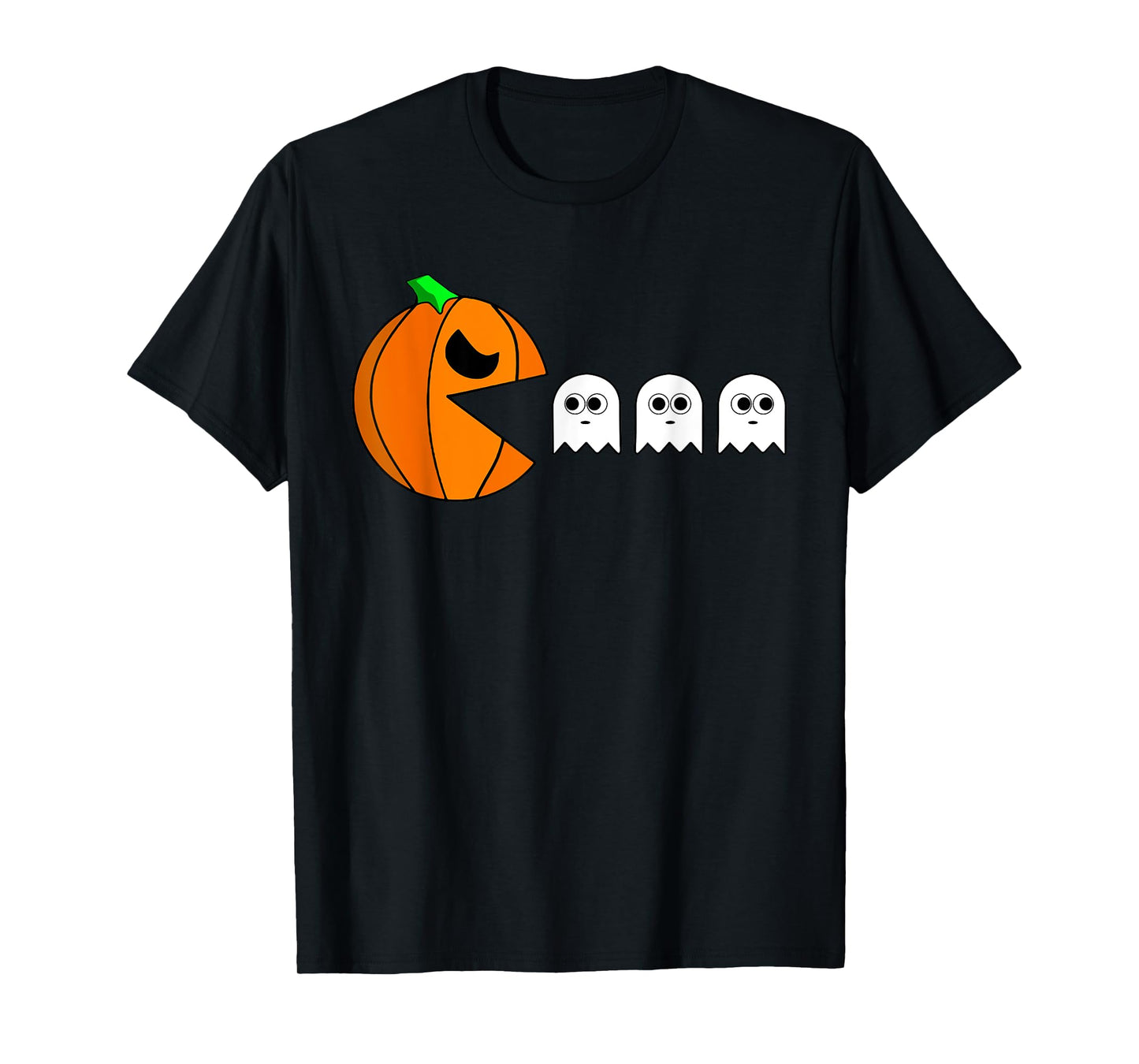 Funny Halloween Pumpkin Eating Ghost Gamer For Boy Girl Kids T-Shirt