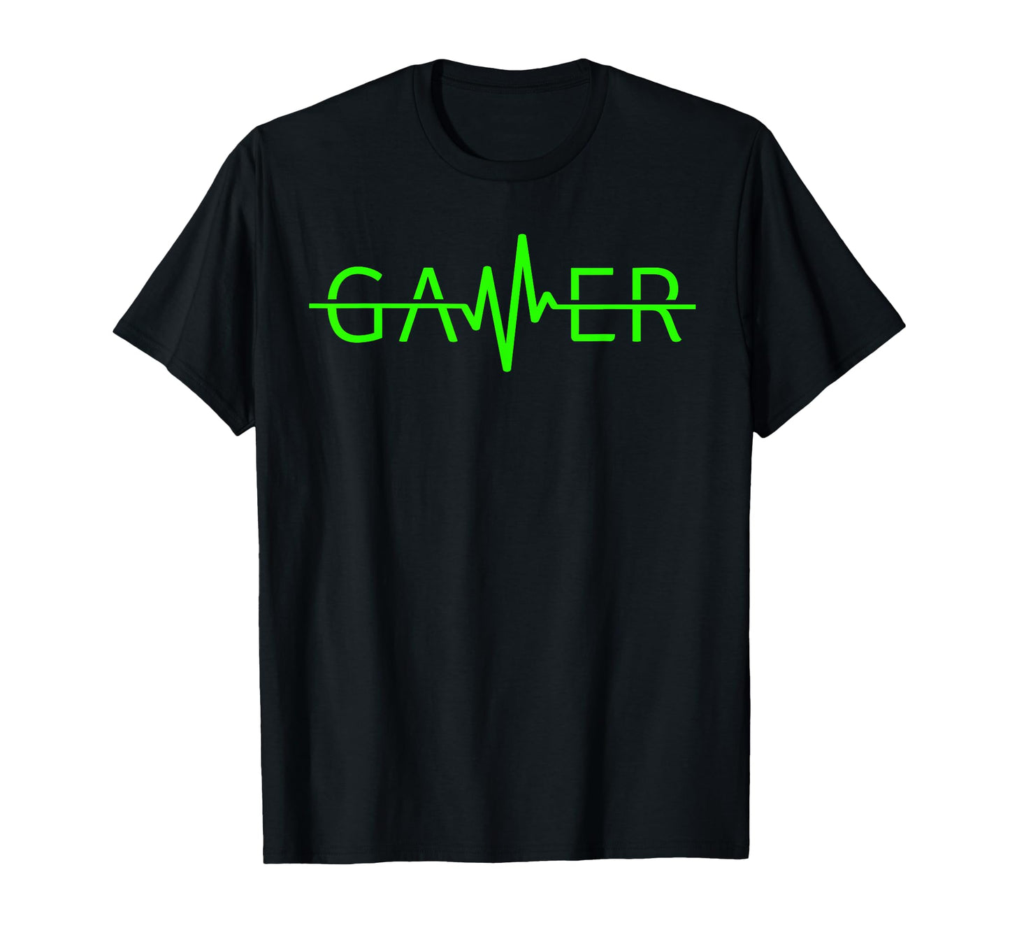 Gamer Heartbeat Tween Teen Gaming Graphic Designs Black Gaming T-Shirt