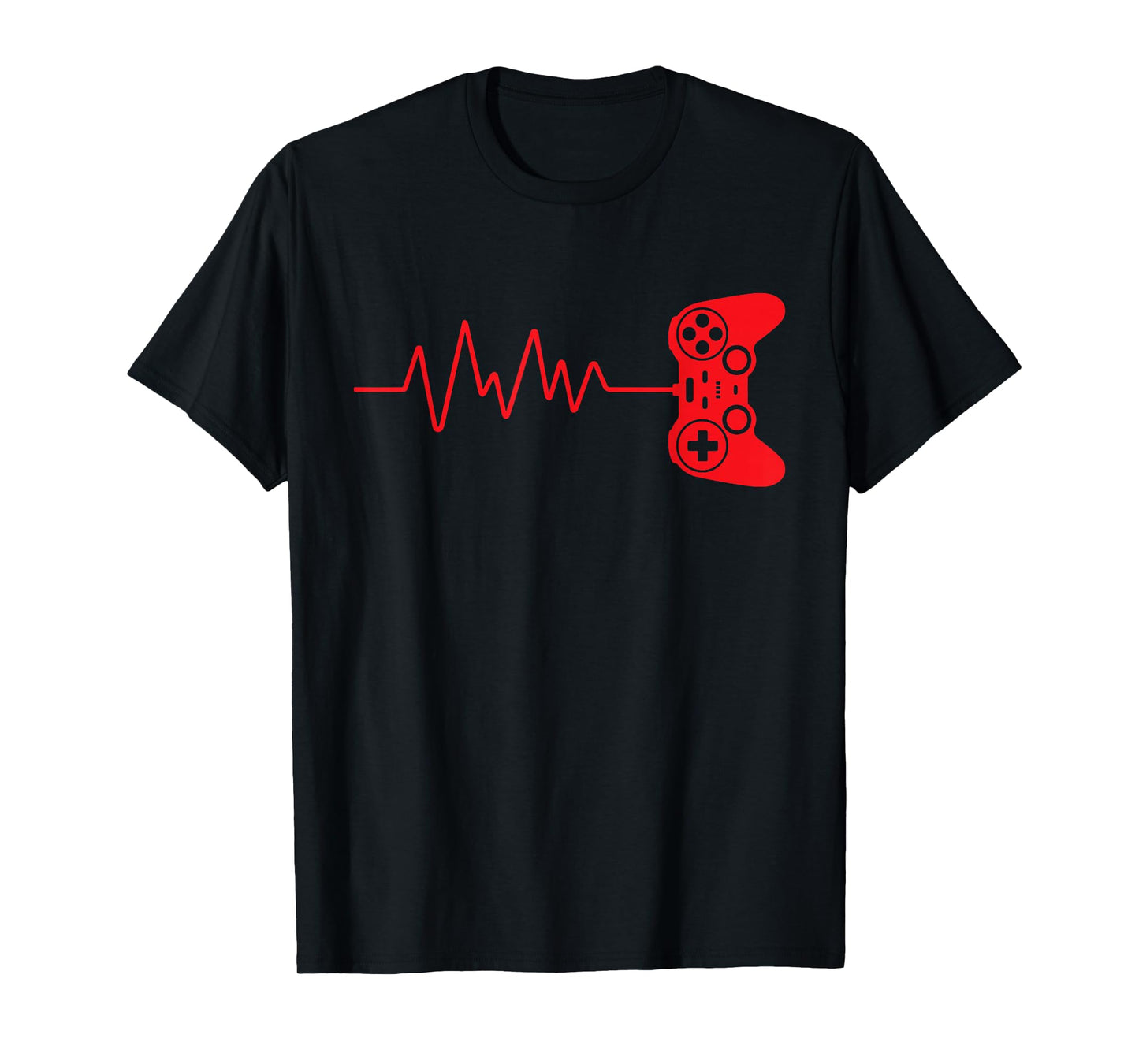 Gamer Heartbeat Video Games Gaming Boys Teens Controller T-Shirt