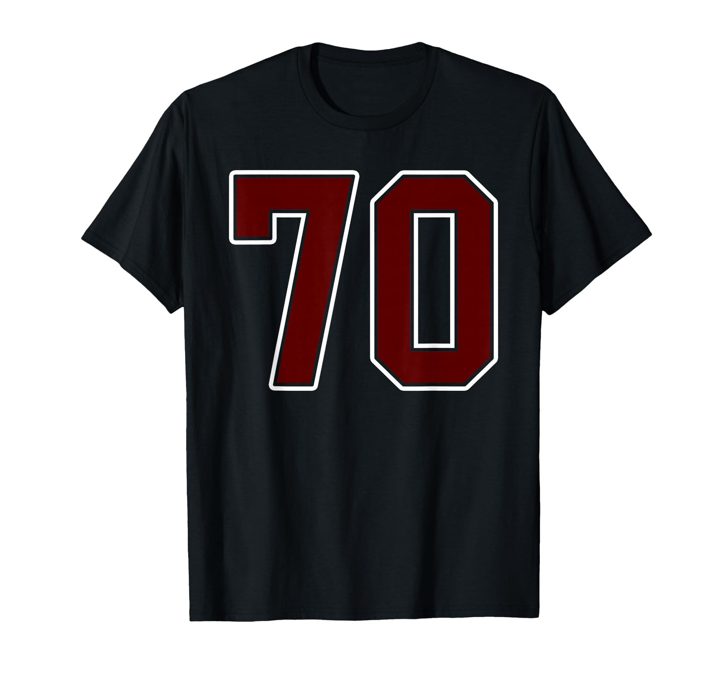 Maroon and White Number 70 Jersey Player Uniform #70 Fan T-Shirt