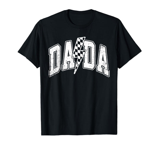 Dada Lightning Bolt Checkered Dad Men Fathers Day T-Shirt